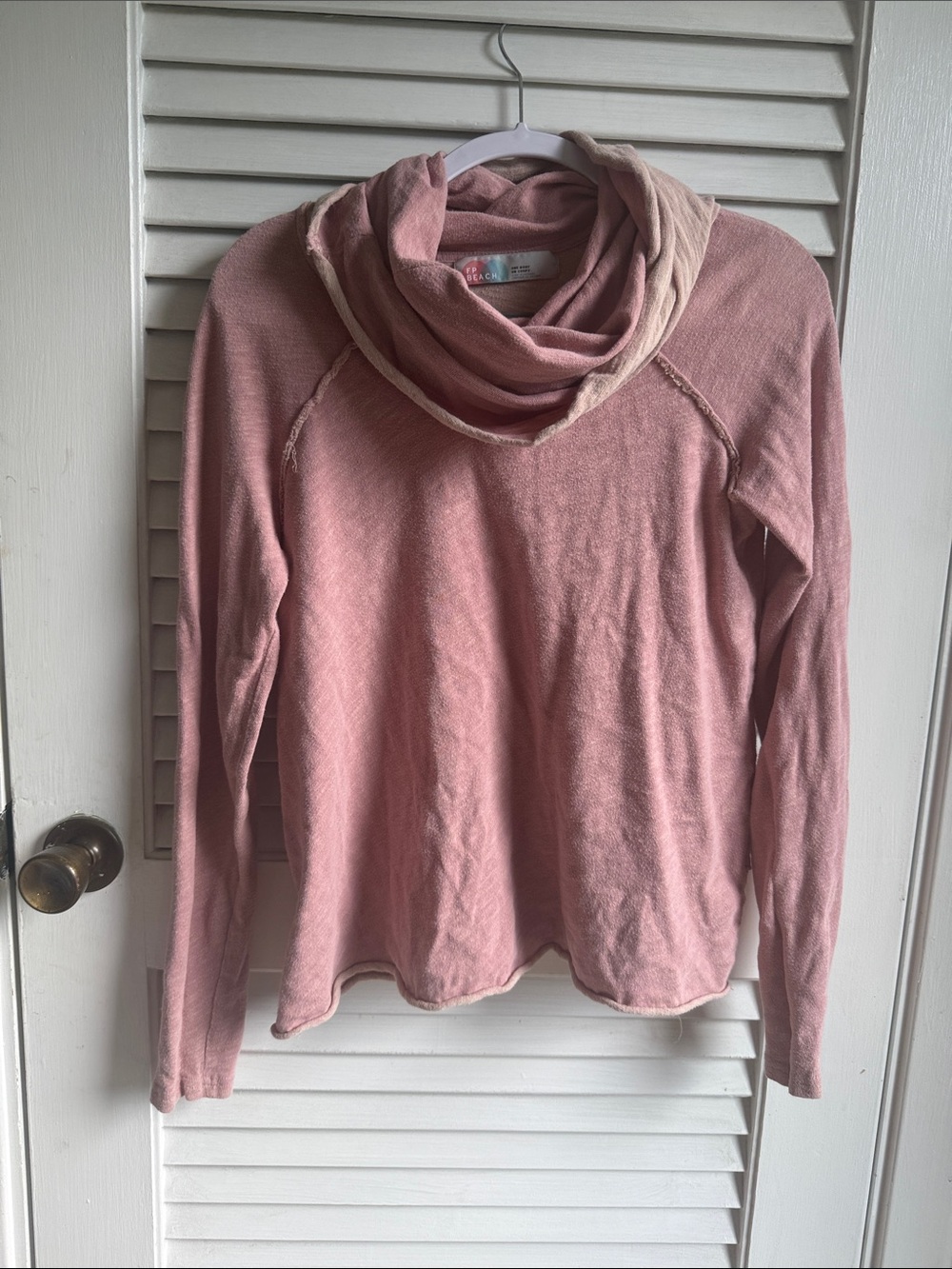 Free People Beach Dusty Rose Cowl Neck Pullover